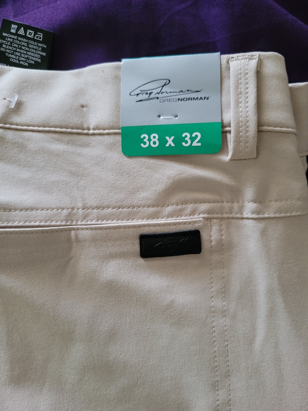 Greg Norman Collection Khaki Stretch Pants 38x32 - Picture 2 of 4